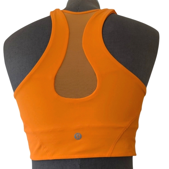 Lululemon Mesh-Back Train Bra *Medium Support, A/B Cup Orange Frappe Size 8 - Picture 2 of 10
